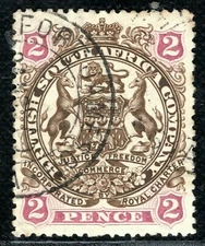 RHODESIA BSACo QV Stamp SG.68 2d *FORT JAMES* CDS Postmark Used XBLUE120