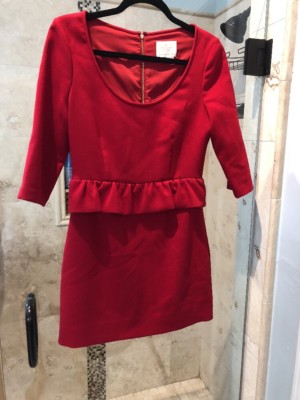 KATE SPADE Peplum Sheath Dress Chic Size 2 Xs Red New $378 Christmas Valen  | eBay