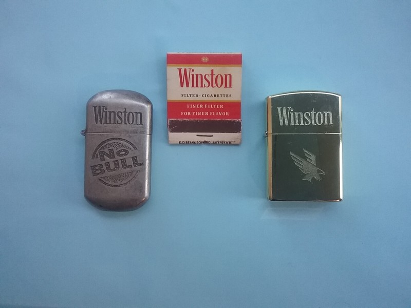 Winston Cigarette lighters &  Vintage Book of Winston Matches -Tobacciana