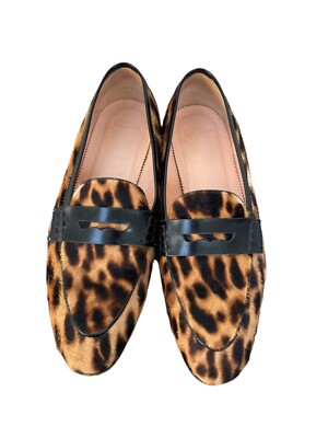 J.Crew Academy Penny Loafer Leopard Print Calf Hair Loafers Sz 8.5 J.Crew Driving Loafers In Printed Calf Hair For Women | J.Crew main image 4