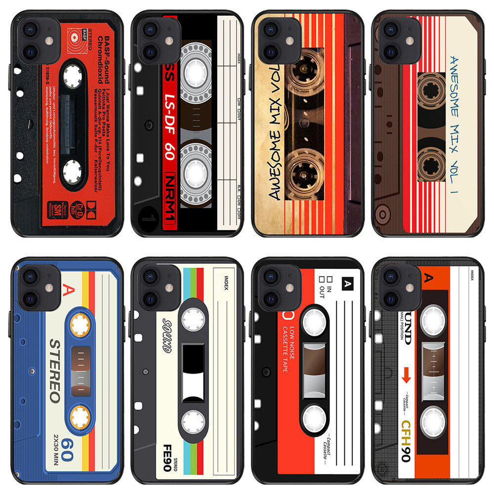 Cassette Tape Case For iPhone 15 14 13 12 11 Pro Max Plus Mini XR