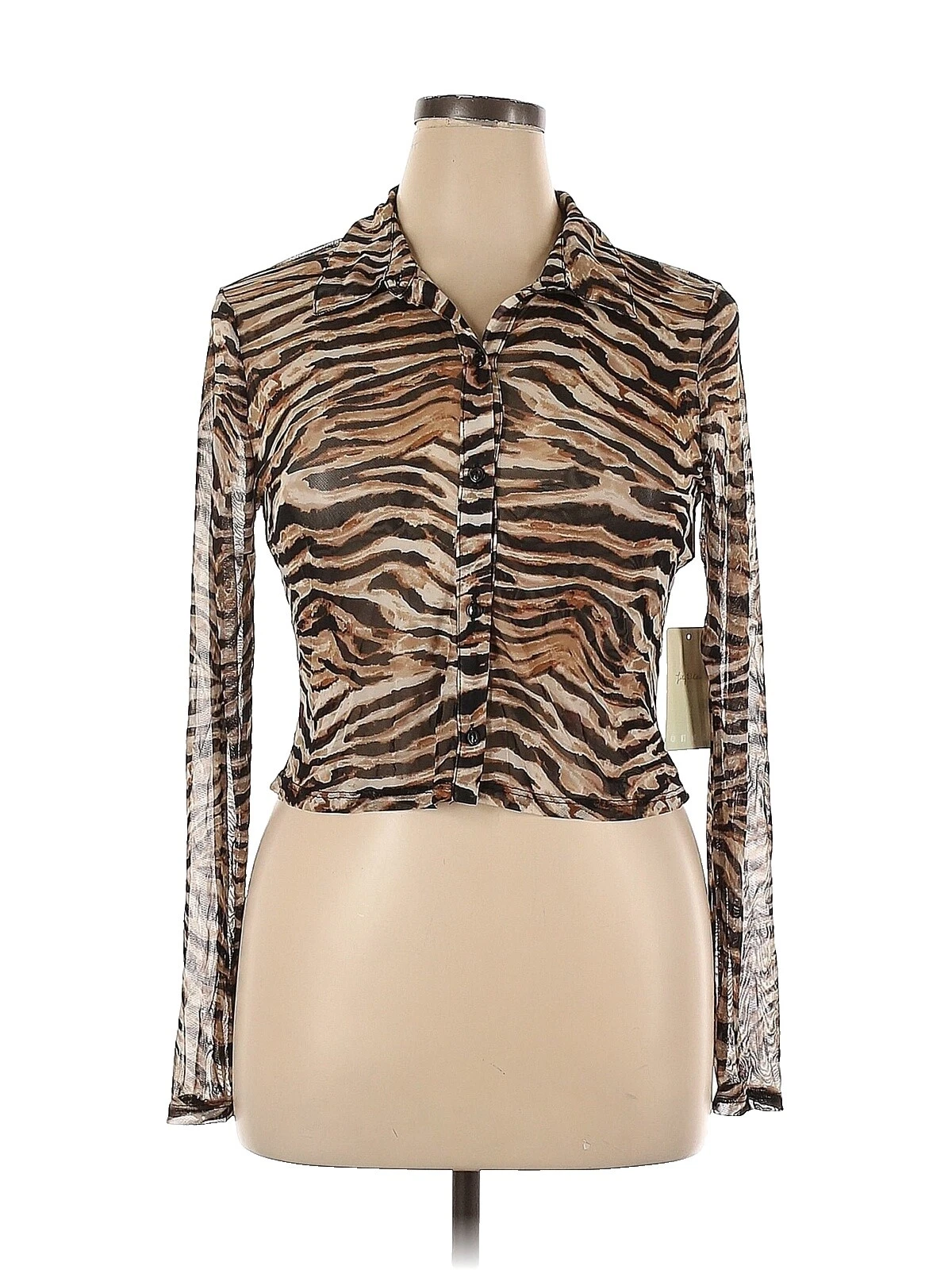 百合白色动物印花上衣女