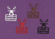 MERRY CHRISTMAS DEER 2 die cuts scrapbook cards