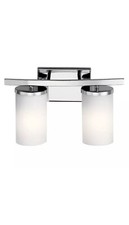 KICHLER Crosby 2-Light Brushed Nickel Bathroom Vanity Light BRAND NEW