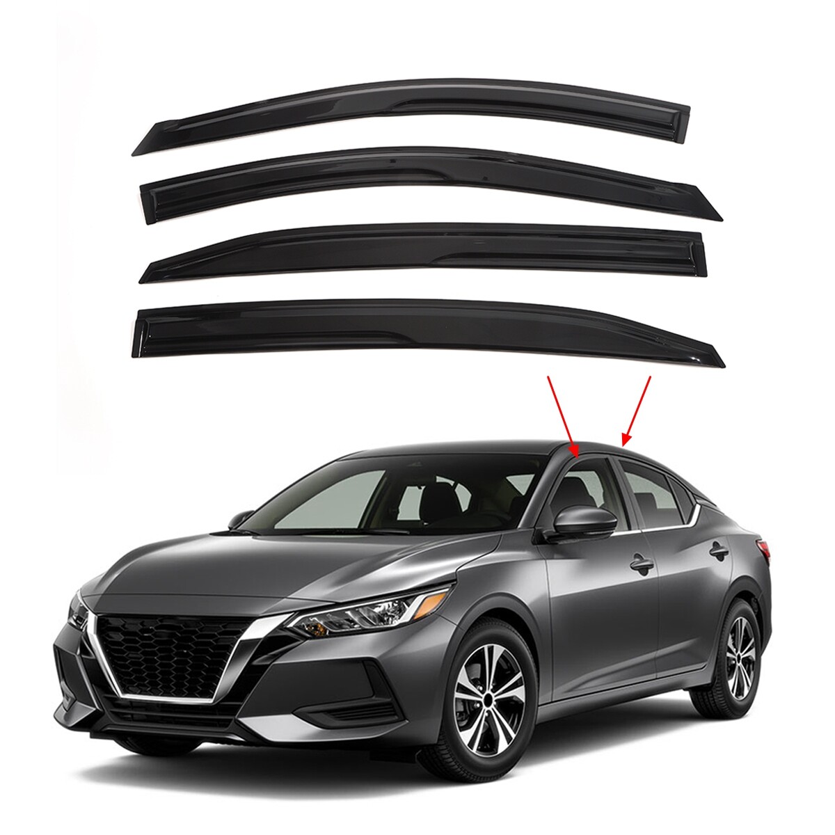 For 2020-2022 Nissan Sentra Window Visor Vent Shades Sun Rain Deflector ...