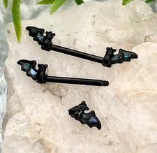PAIR Abalone Bat Nipple Rings Design Body Jewelry Surgical Steel Shields Barbell