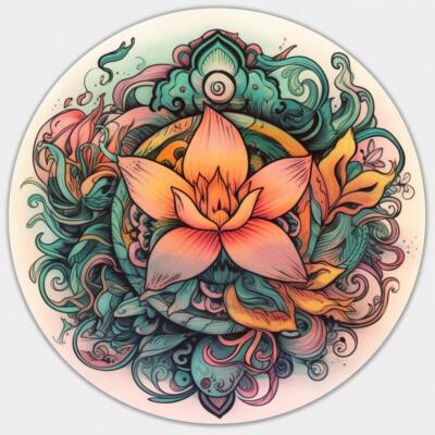 Yoga Om Vinyl Decal Sticker for Car, Laptop, tumbler, more. #008372