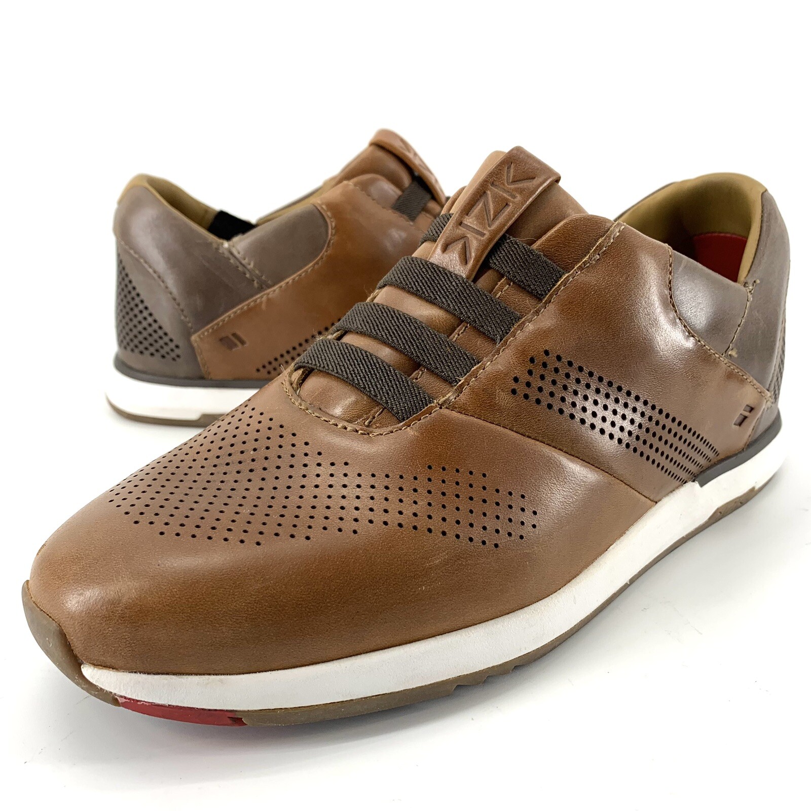 Kizik Boston Brown Leather Slip-On Sneaker for Men Size 7M Comfort Casual