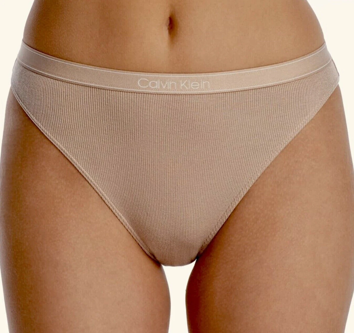 Calvin Klein Pure Ribbed Cheeky Bikini Panty QF6443 (Size SMALL