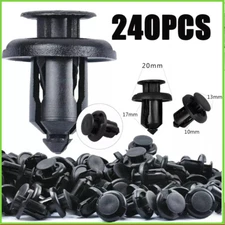 240pcs 10mm Bumper Clips Retainer Auto Car Plastic Rivets Fastener Fender Push