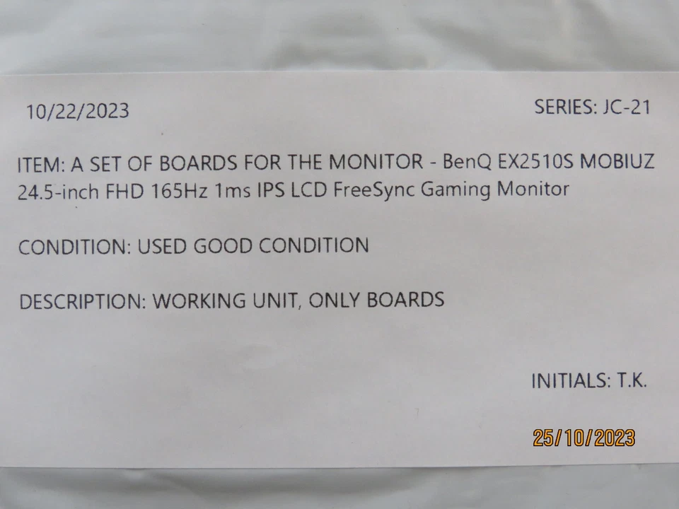 Set of Board For Benq Monitor EX2510S 715GB112-P01-000-0V3S [JC21] - Image 2 of 4