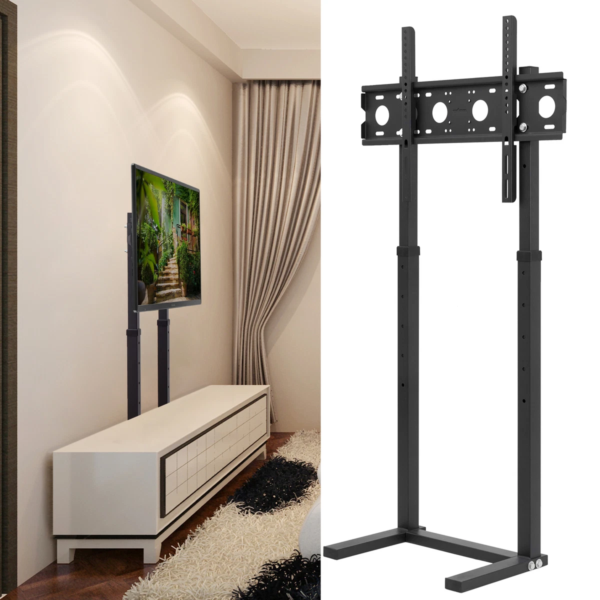 UNHO Extra Large Floor TV Stand Mount Rolling Cart For, 60 OFF