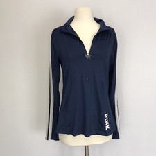Victoria's Secret Pink Medium Half Zip Workout Top/Shirt Dog Zipper