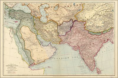 Poster, Many Sizes; Map Of Turkey Persia Iraq Iran India Arabia 1912