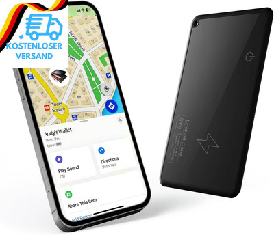 Dünne Geldbörsen-Tracker-Karte, Air Tag Wiederaufladbarer Geldbörsenfinder, IP68