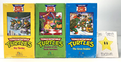 TMNT Teenage Mutant Ninja Turtles Burger King Kids Club VHS Set