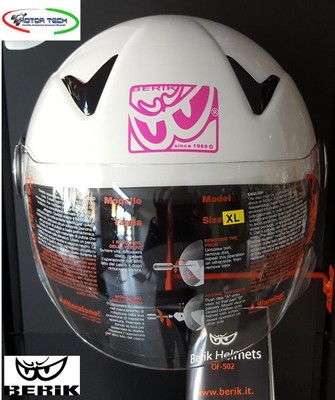 CASCO JET DEMI-JET BERIK MODELLO NEW SKYLL MONO BIANCO TAGLIA XL | eBay