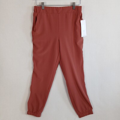 RBX Active Women's Elastic Waist Lined Stretch Joggers Size Small Rust Red NWT