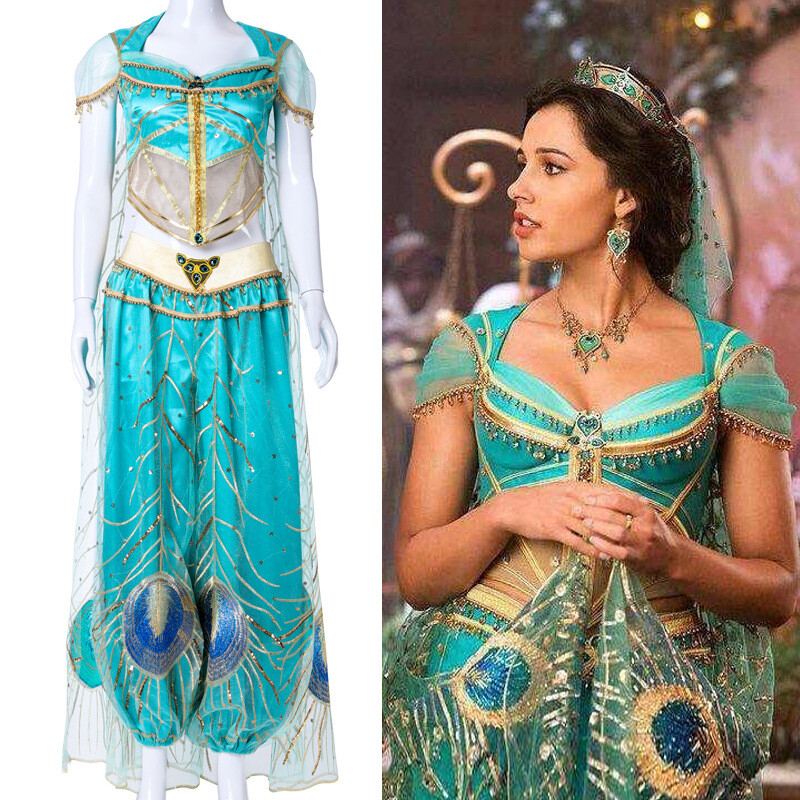 Aladdin Lámpara Mágica Princesa Jazmín Vestido Juegos con disfraces Disfraz Mujeres Vestido de Halloween