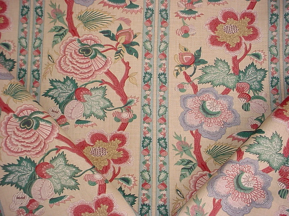 Tela de tapicería para cortinas Lee Jofa 2000226 estampado Brampore rosa teastain 12-3/4 años Foto 3 de 4