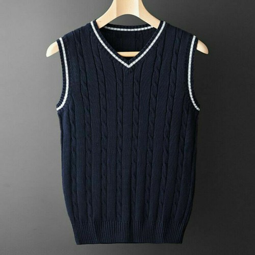 Men's Knitted Vest Sleeveless Sweater 