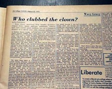 WAVY GRAVY Peace Activist Counterculture Era Clown MSG Attack 1971 NYC Newspaper