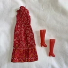 Vintage Mattel 1972 Barbie Francie Simply Super #3277 Red Floral Dress