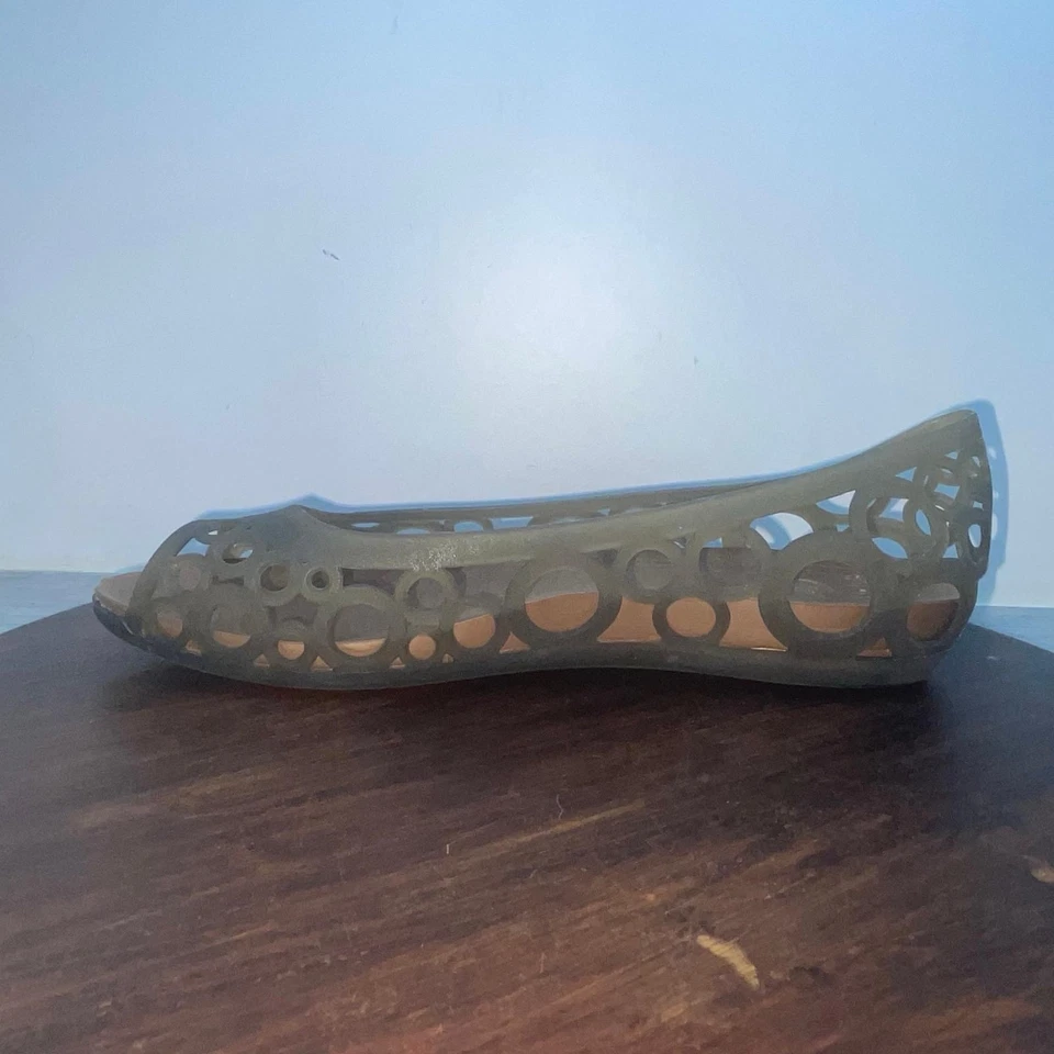 Crocs Adrina III Sandals Womens Size 8 Comfort Peep Toe Jelly Cutout Shoes - Image 2 of 4