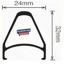 Velocity Chukker Rim 700c 36h Msw Black 32mm Deep 24mm Wide Clincher Bike Wheel
