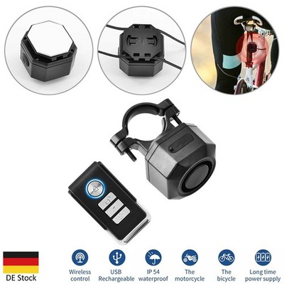 USB 5V Fahrrad Drahtlos Alarmanlage Anti Theft Erschütterungs mit Fernbedienung