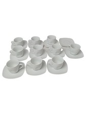 ARZBERG Espressotassen mit Unterteller Set 10 Gedecke Weiß Porzellan Elegant