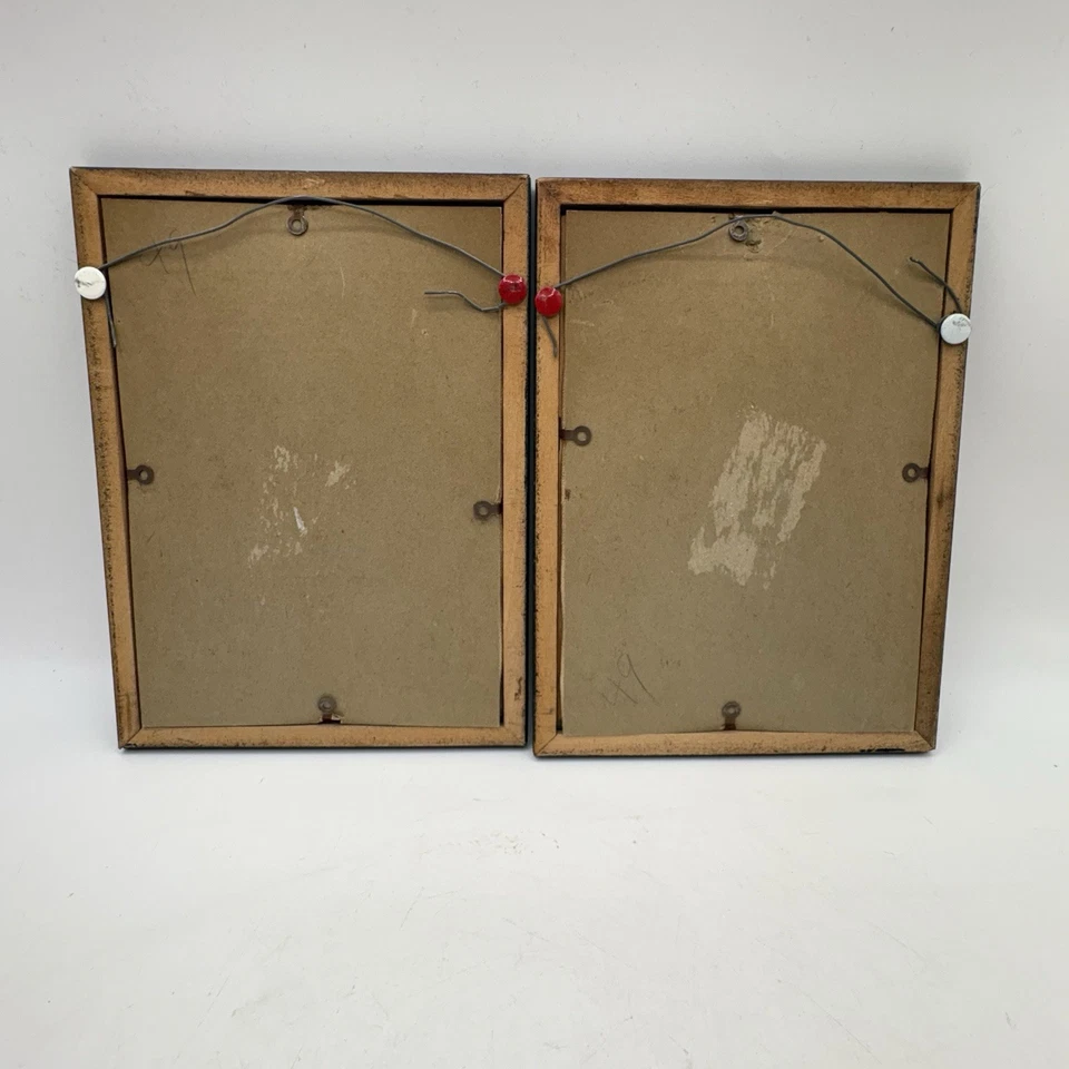 Par de retratos de perfil lateral con punta de aguja de silueta vintage enmarcados de regencia Foto 4 de 4