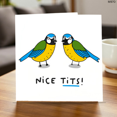 Schöne Tts Karte - lustige Vogel Wortspielkarte | freche Geburtstagskarte, Erwachsenen Humor Gruß