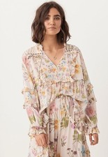 Spell and the Gypsy Collective Wild Bloom Blouse Boho Cream Floral Medium