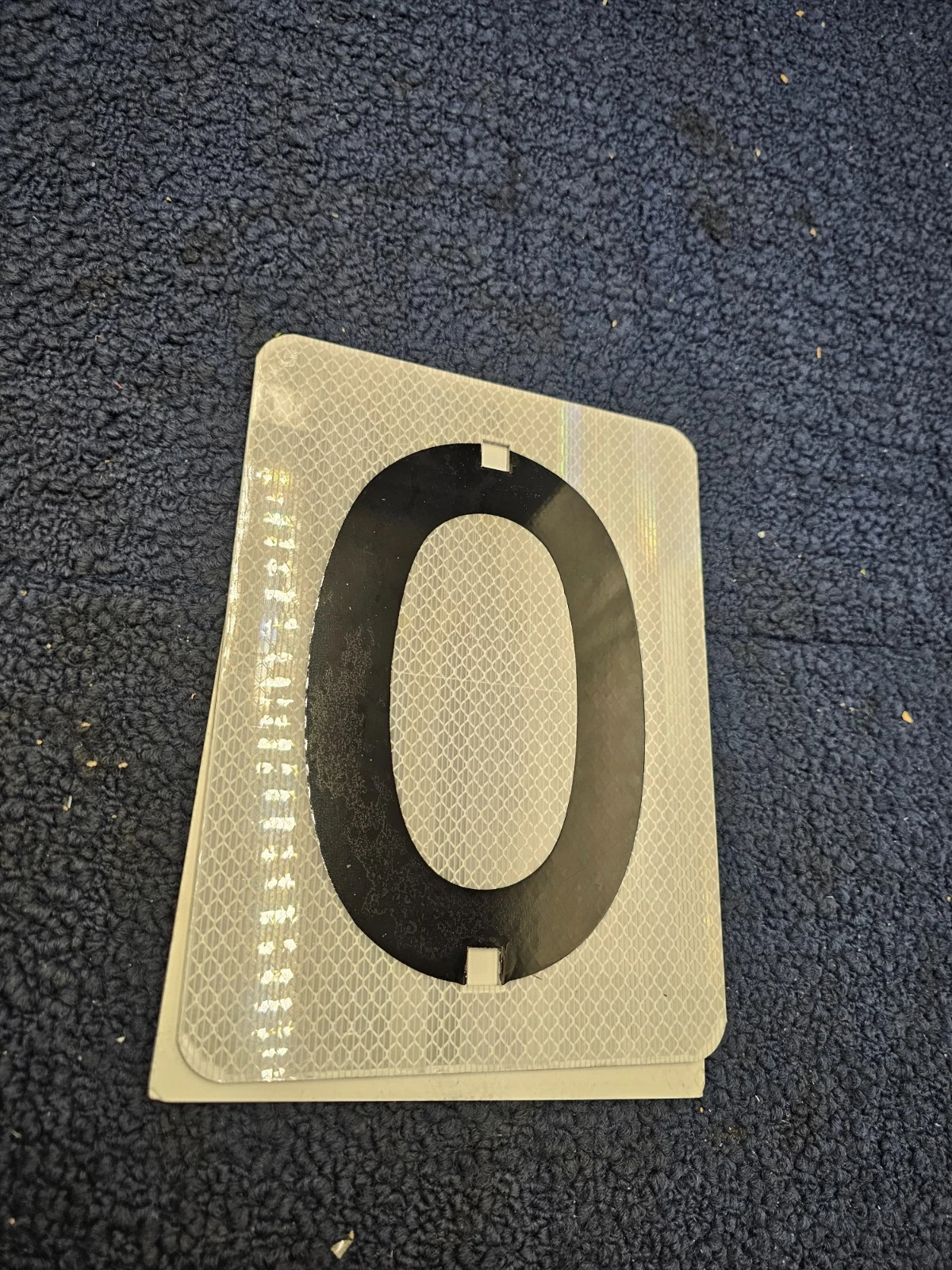 (QTY 2) Aluminum Reflective Parking Lot Number 0 Sign 8" x 6" Curbside image 2