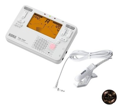 Korg Tuner Metronom TM-70F WH + Tuner Mikrofon CM-400 WH Set weiß