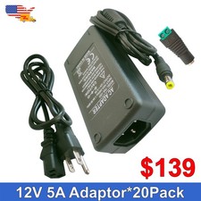 12V 5 Amp Power Supply AC/DC Adapter 60W Transformer For 5050 LED PC CCTV