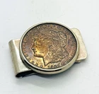 1921 Morgan Silver Dollar Vintage Money Clip 1st Nat'l Bank Albuquerque