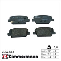 Zimmermann 26142.160.1 Bremsbelagsatz, Scheibenbremse