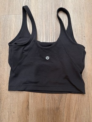 Lululemon Align tank top black V neck cropped shelf bra size 2