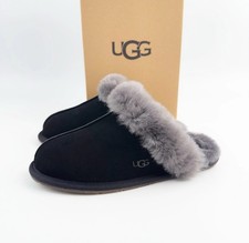  GOOD PRICE UGG Women's Scuffette II Suede Slippers, Black/Grey Authentic 