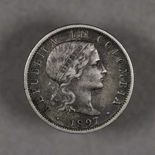 1897 Colombia Silver 10 Centavos