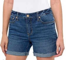 Seven 7 Weekend Short Size 10 Cuffed Denim Short 5 inseam NWT Medium Wash
