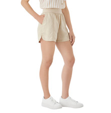 Members Mark Womens Shorts Size L Cream Tencel 4" Ins Relaxed High Rise Summer