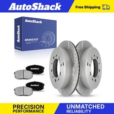 Rear Drilled Slotted Brake Rotors Ceramic Pads for Toyota Tundra Sequoia