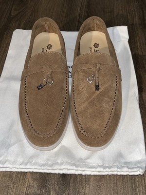 Loro Piana Summer Walk Brown Suede Tassel Leather Lining Men's Casual Loafers