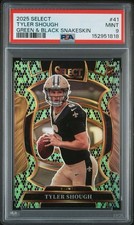 2025 Select Tyler Shough Snakeskin Concourse Prizm 2/2 - Saints PSA 9