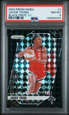 Jackie Young 2024 Prizm BLACK FINITE 1/1 PSA 8 NMMT Aces #1 True 1 OF 1 All Star