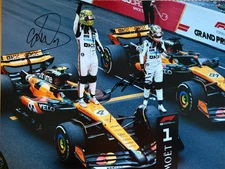 16x12 F1 Photo Hand Signed Lando Norris & Oscar Piastri Verified COA NEW STOCK