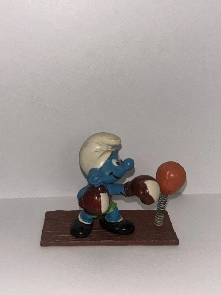 BOXER SUPER SMURF#6714 Schleich Peyo PVC Authentic Smurfs 100% Vintage - Image 3 of 4